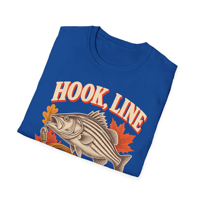 Hook, Line & Thankful Fishing Thanksgiving T-Shirt