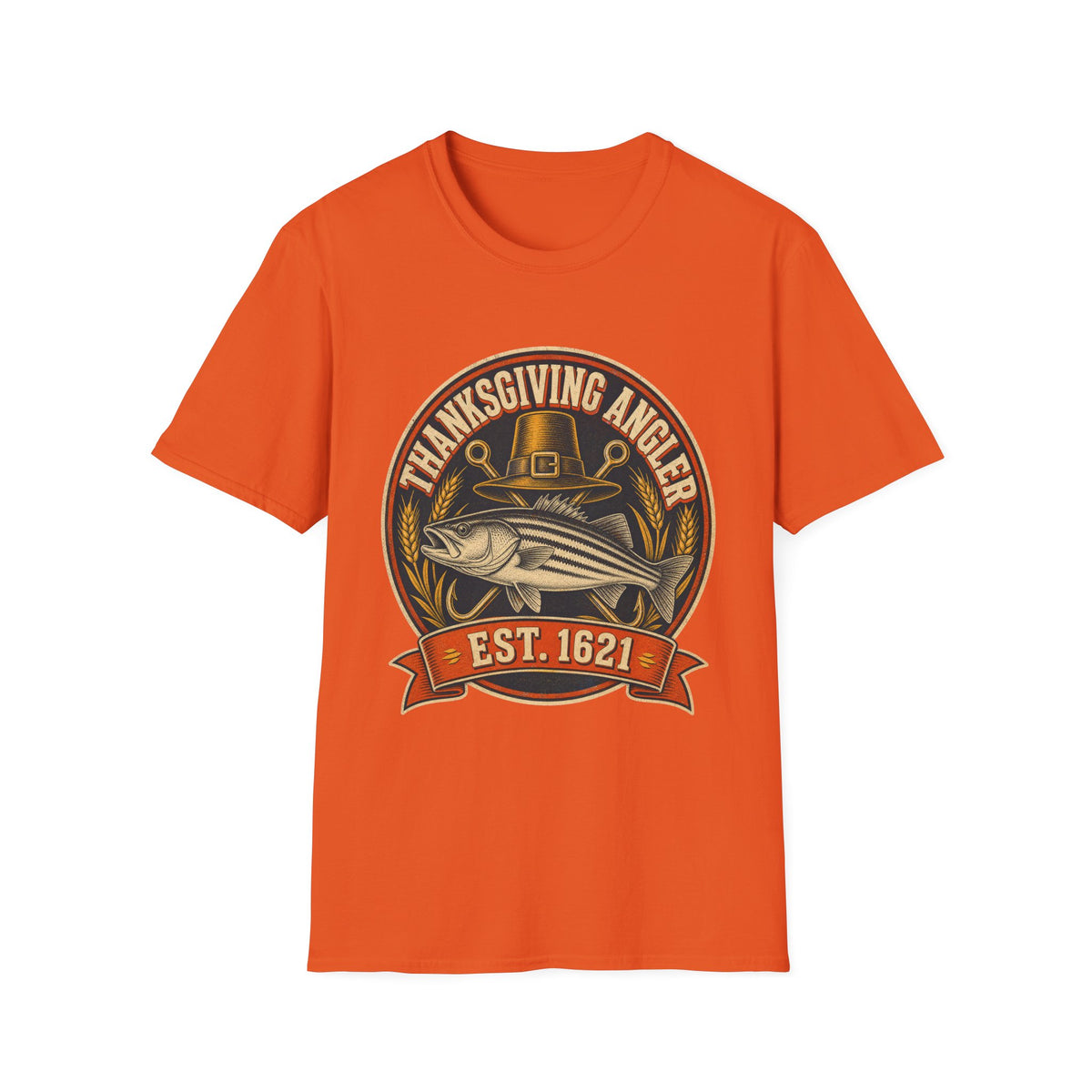 Thanksgiving Angler Est. 1621 Fishing T-Shirt