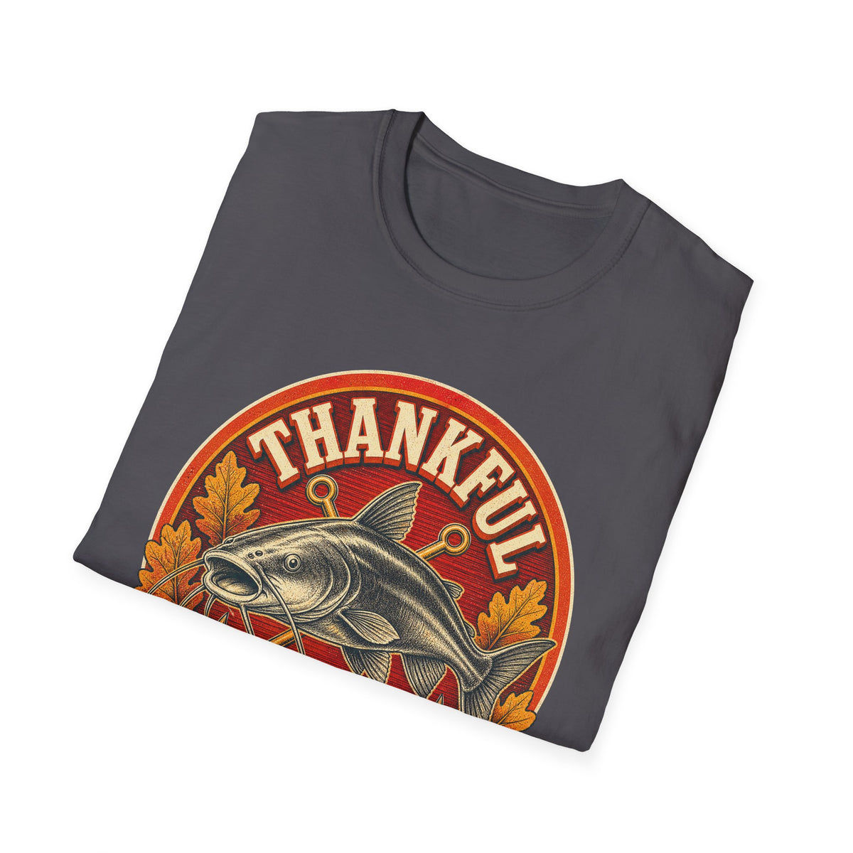Thankful Grateful & Hooked Fishing T-Shirt