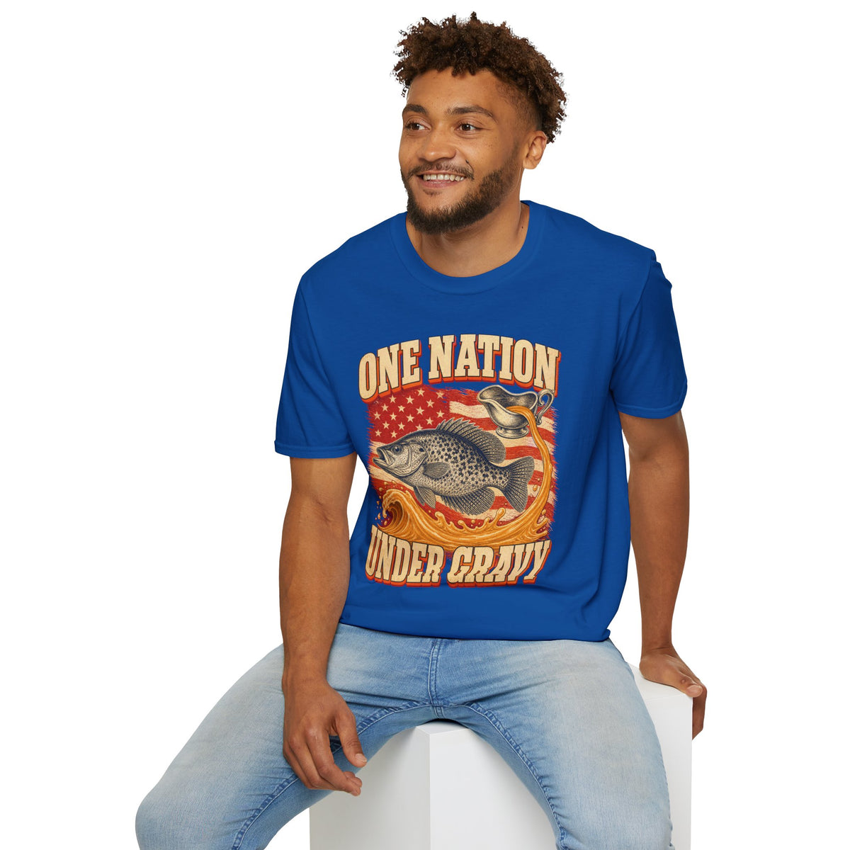 One Nation Under Gravy Funny Fish Thanksgiving T-Shirt