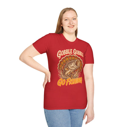 Gobble Gobble Go Fishing Turkey Hunting T-Shirt