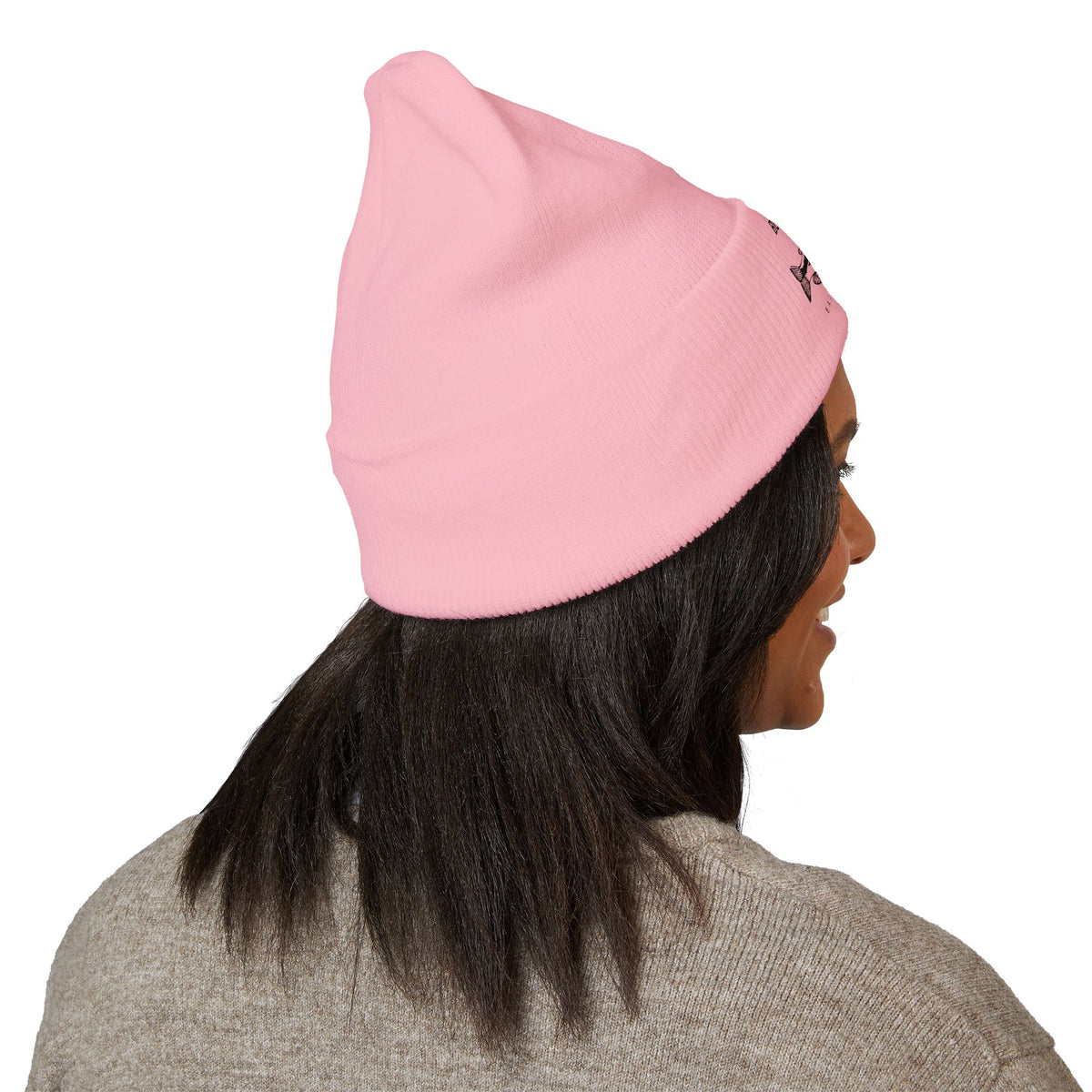 Blue River Carp Fishing Embroidered Cuffed Beanie (BK Thread)