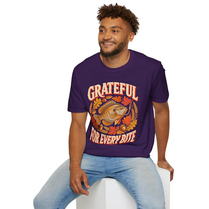 Grateful for Every Bite Fish Thanksgiving T-Shirt