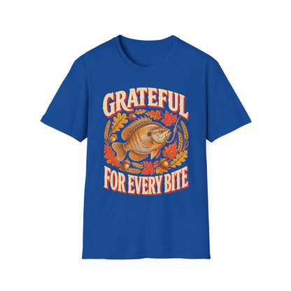 Grateful for Every Bite Fish Thanksgiving T-Shirt