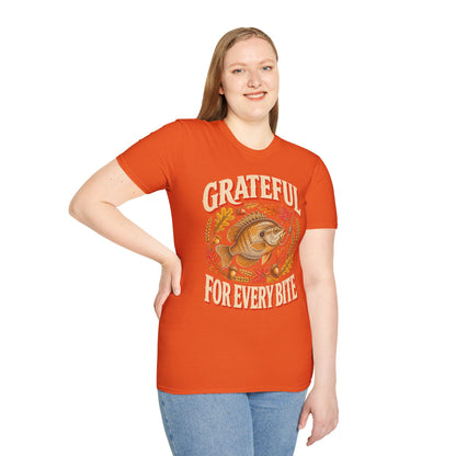 Grateful for Every Bite Fish Thanksgiving T-Shirt
