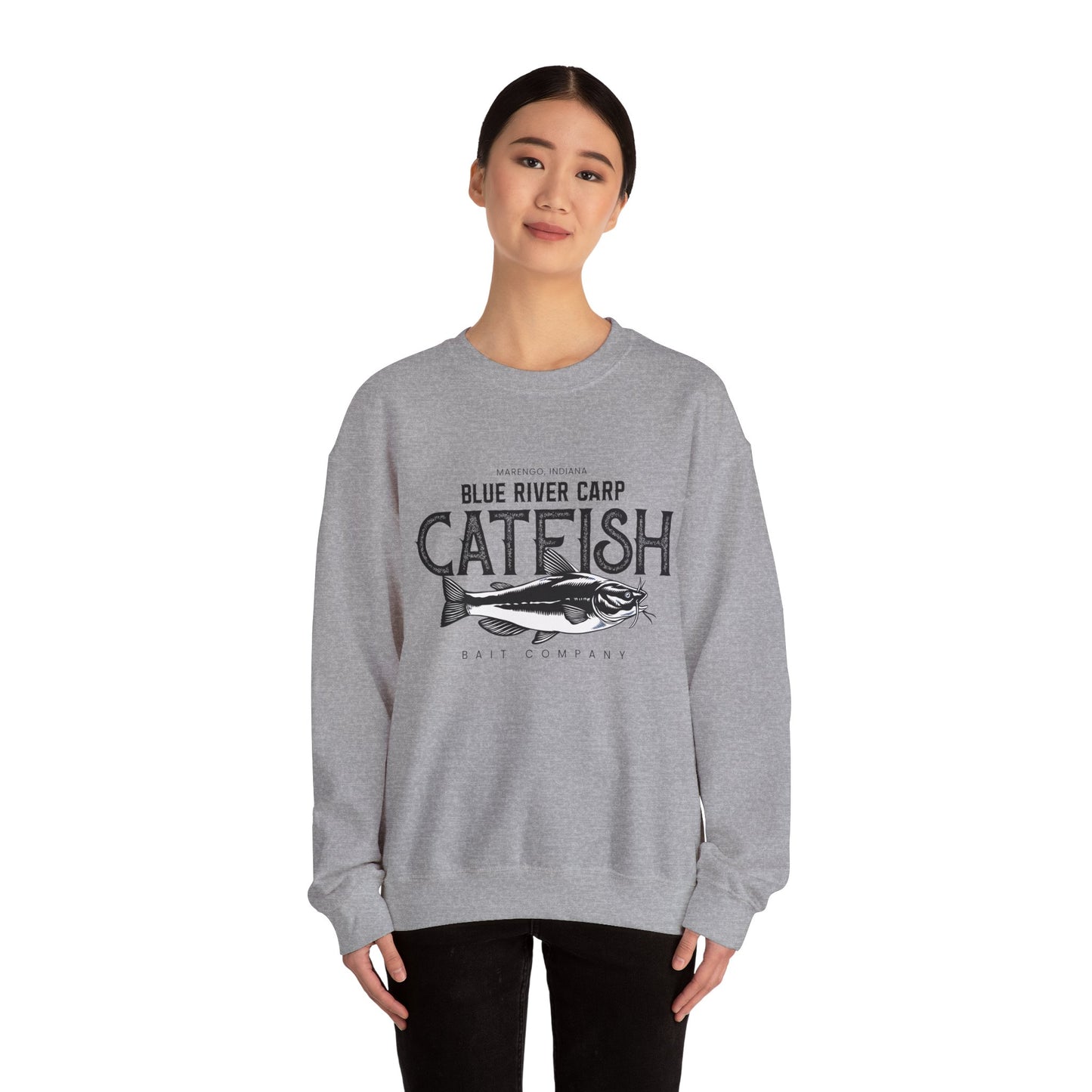 Blue River Carp - Unisex Crewneck Sweatshirt (Bk Lettering)