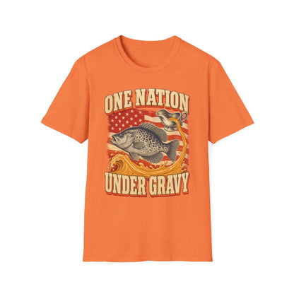 One Nation Under Gravy Funny Fish Thanksgiving T-Shirt