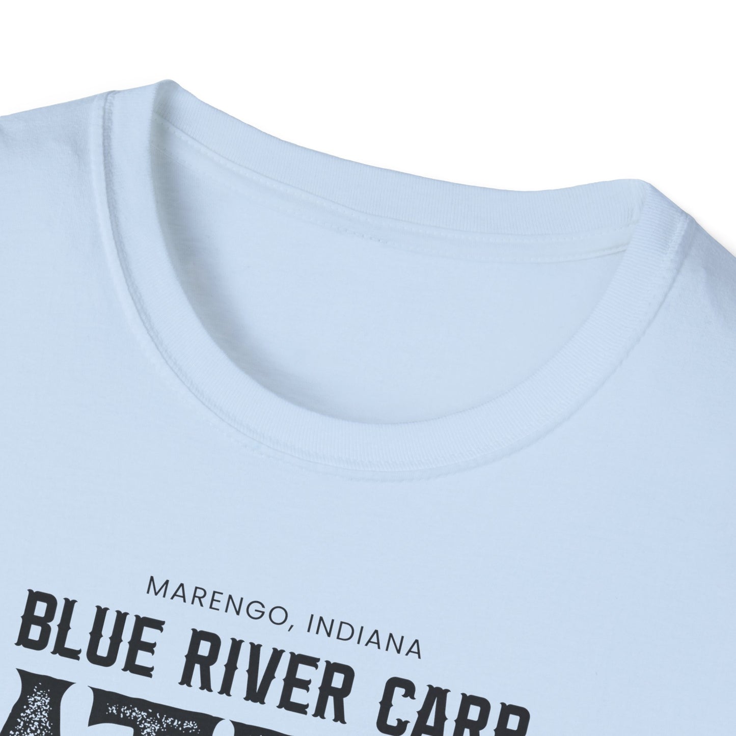 Blue River Carp - Unisex Softstyle T-Shirt (Bk Lettering)