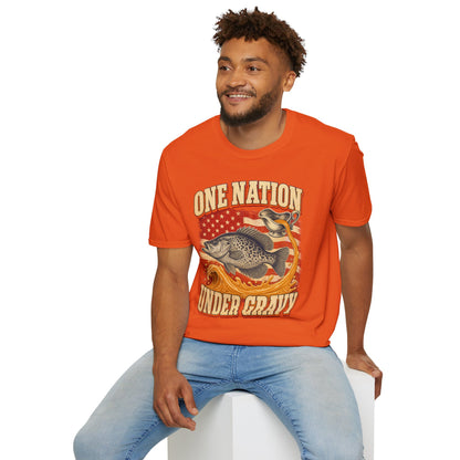 One Nation Under Gravy Funny Fish Thanksgiving T-Shirt