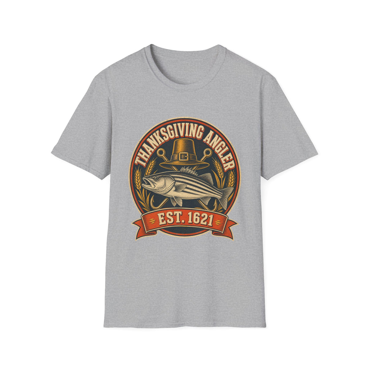 Thanksgiving Angler Est. 1621 Fishing T-Shirt