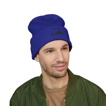 Blue River Carp Fishing Embroidered Cuffed Beanie (BK Thread)