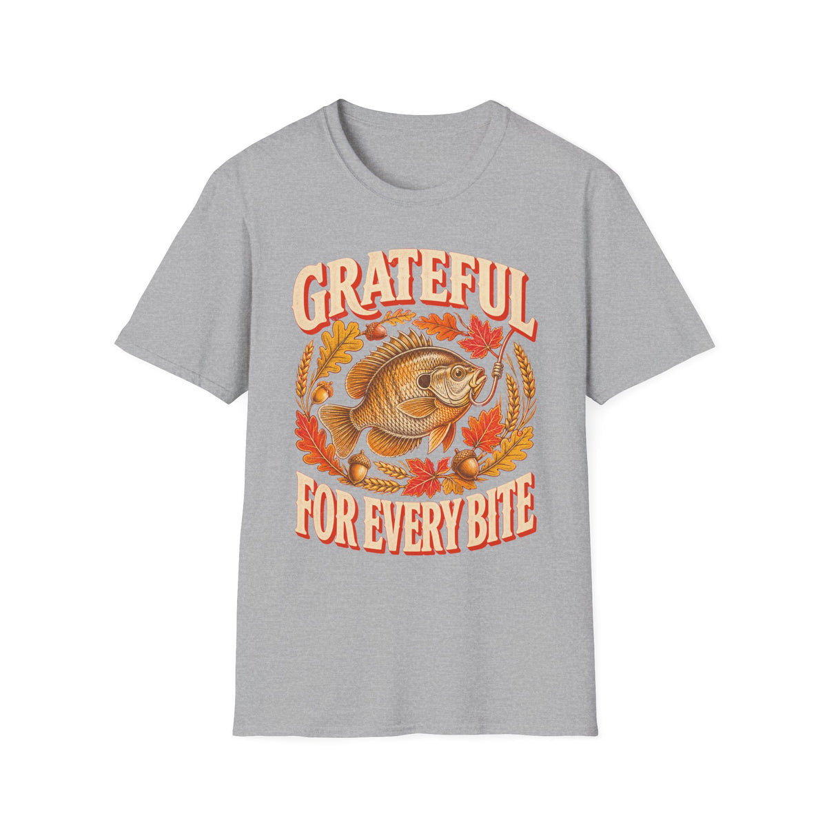 Grateful for Every Bite Fish Thanksgiving T-Shirt