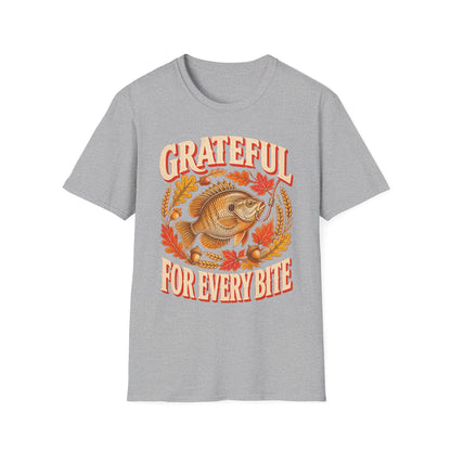 Grateful for Every Bite Fish Thanksgiving T-Shirt