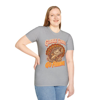 Gobble Gobble Go Fishing Turkey Hunting T-Shirt