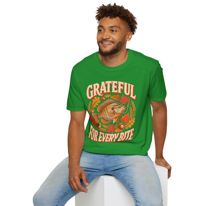 Grateful for Every Bite Fish Thanksgiving T-Shirt