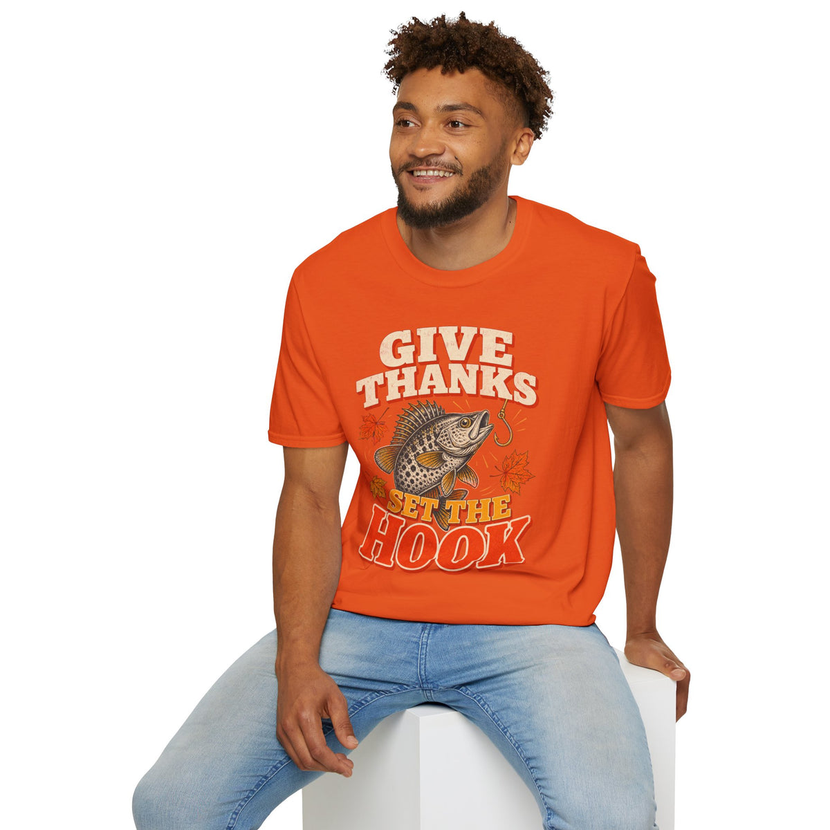 Give Thanks, Set the Hook Thanksgiving Fishing T-Shirt