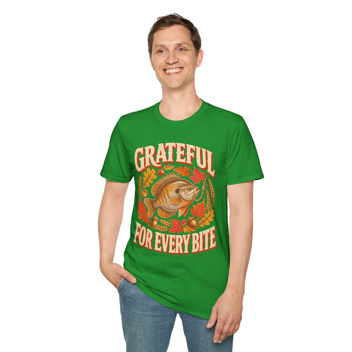 Grateful for Every Bite Fish Thanksgiving T-Shirt