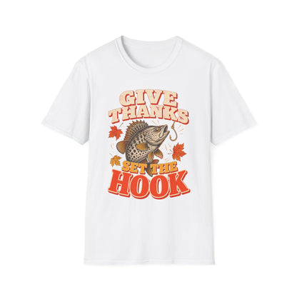 Give Thanks, Set the Hook Thanksgiving Fishing T-Shirt