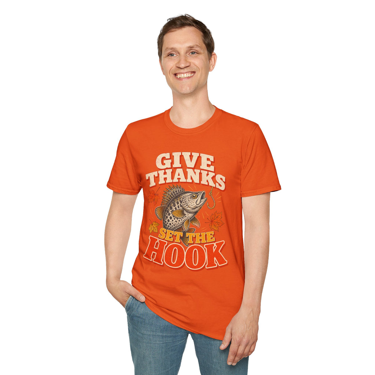 Give Thanks, Set the Hook Thanksgiving Fishing T-Shirt