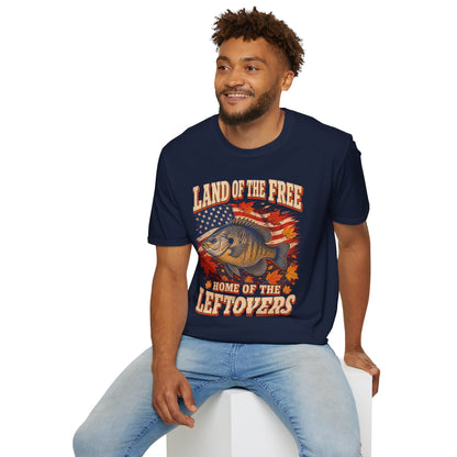Land of the Free Home of the Leftovers Fishing T-Shirt