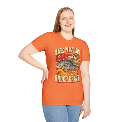 One Nation Under Gravy Funny Fish Thanksgiving T-Shirt