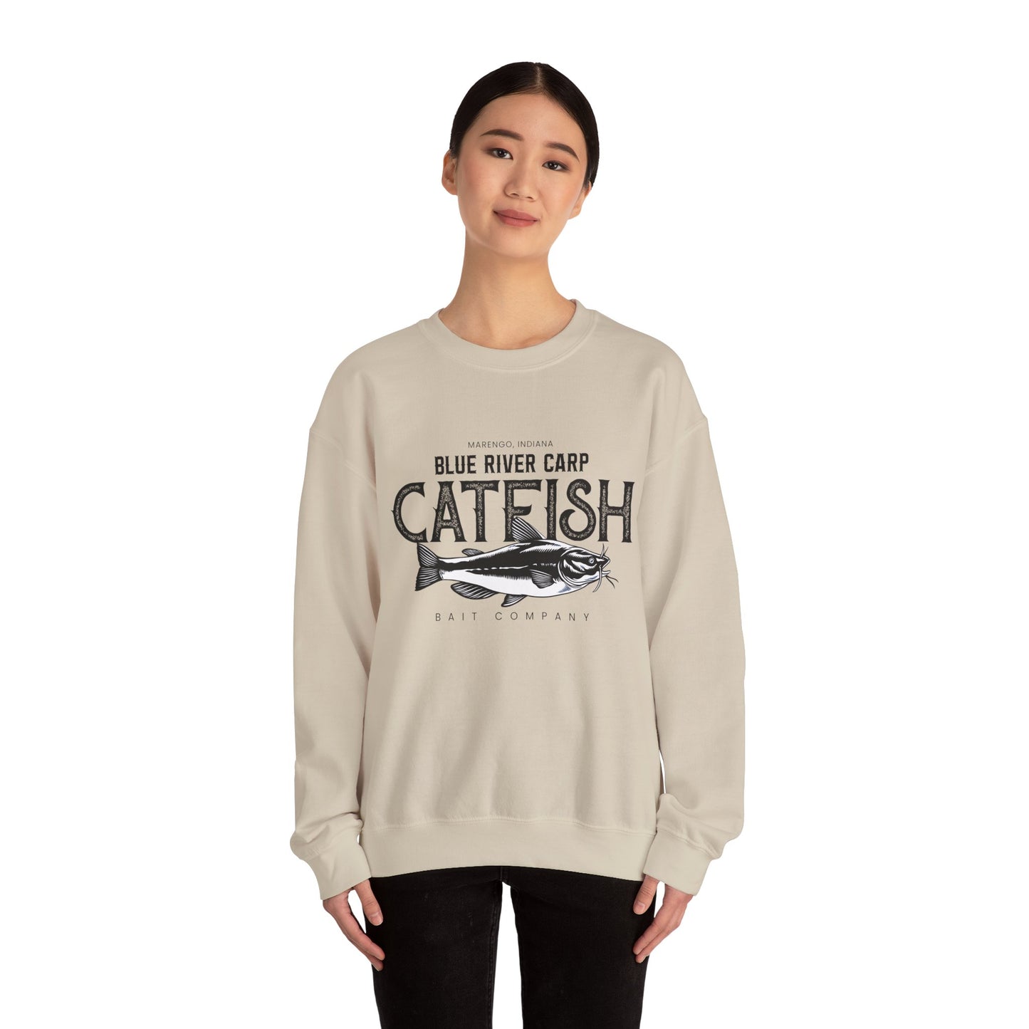 Blue River Carp - Unisex Crewneck Sweatshirt (Bk Lettering)