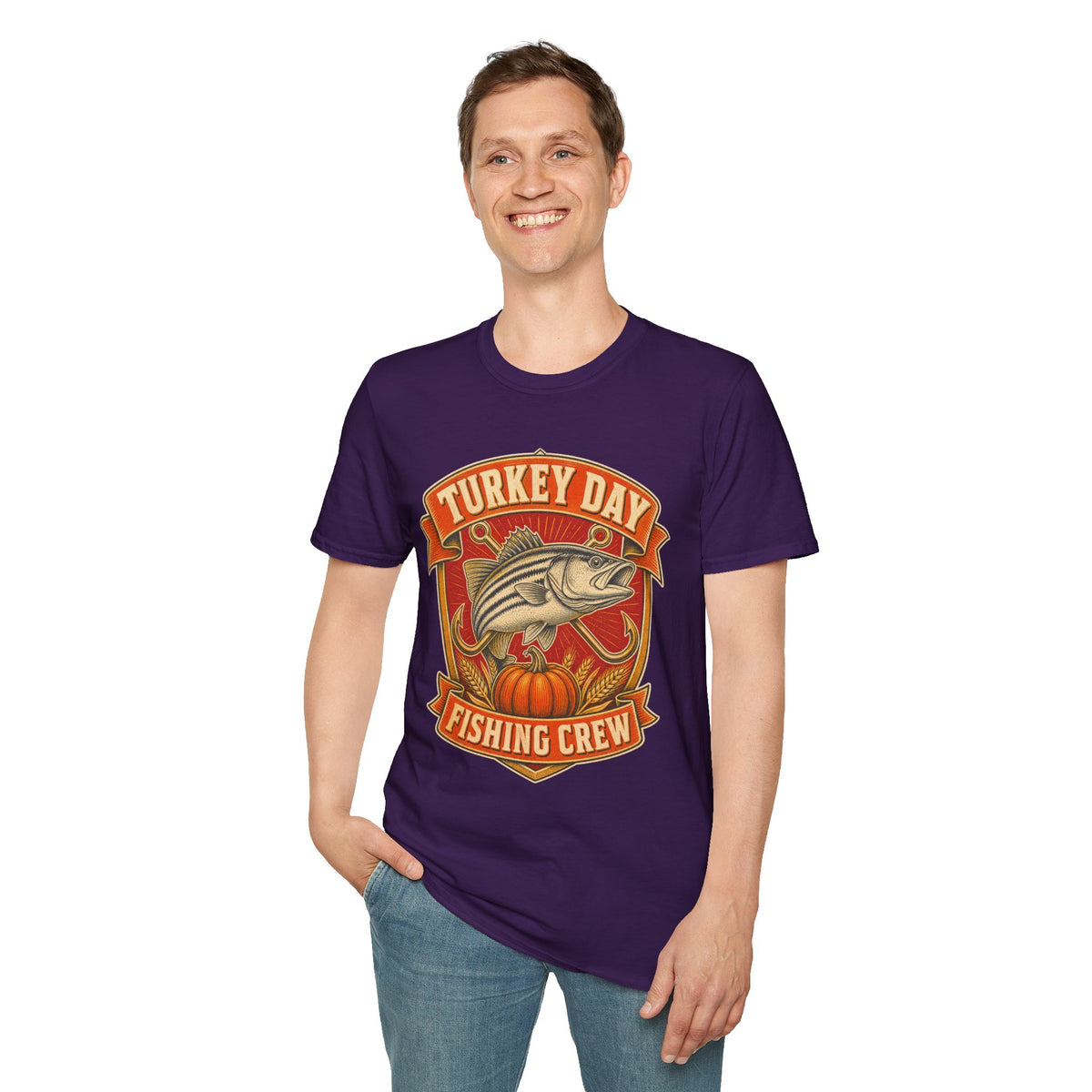Turkey Day Fishing Crew T-Shirt – Thanksgiving Fishing Shirt