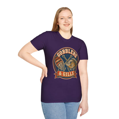 Gobblers & Gills Thanksgiving Fishing T-Shirt