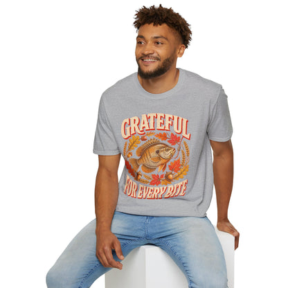 Grateful for Every Bite Fish Thanksgiving T-Shirt