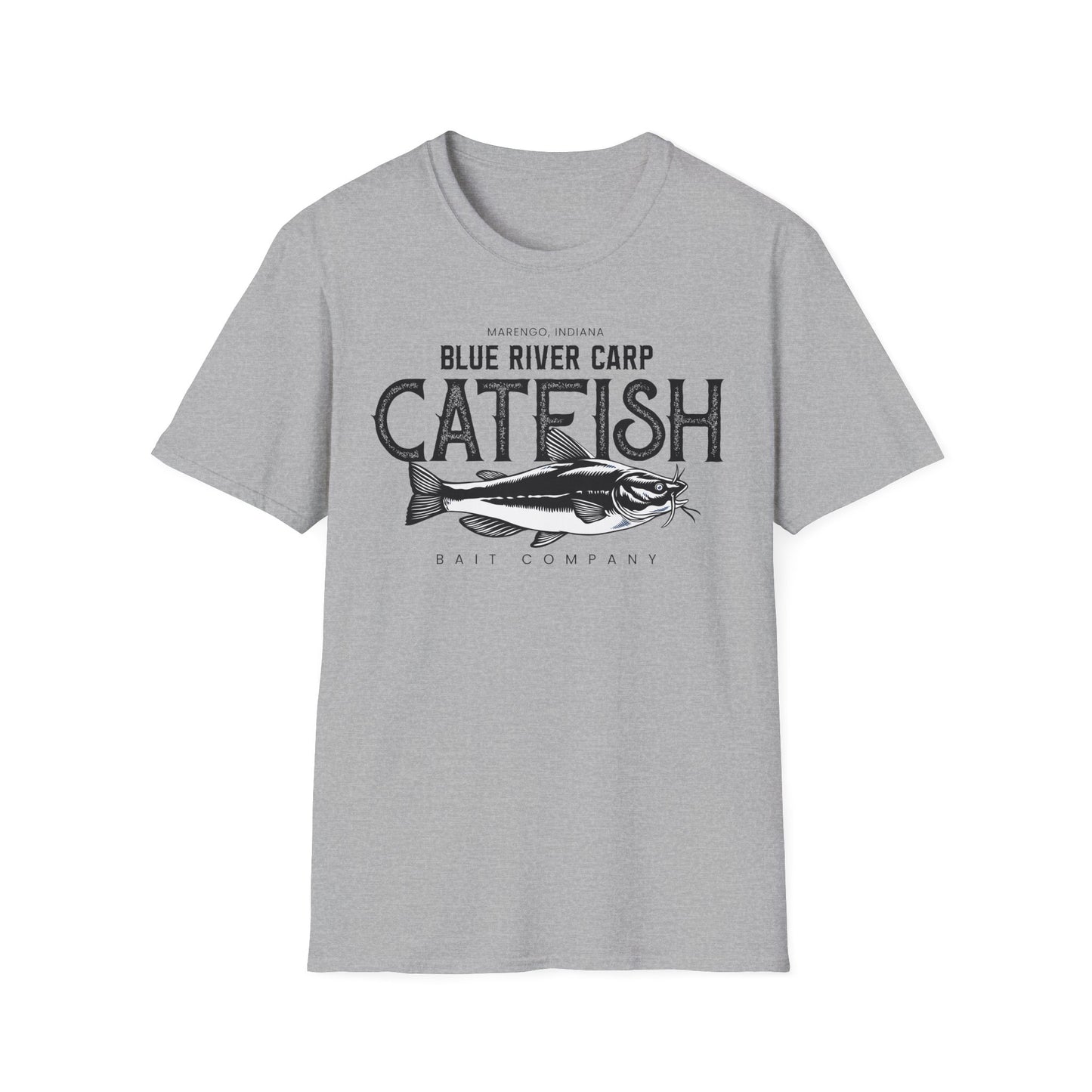 Blue River Carp - Unisex Softstyle T-Shirt (Bk Lettering)