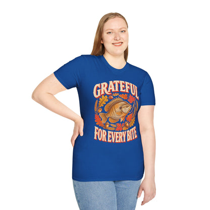 Grateful for Every Bite Fish Thanksgiving T-Shirt