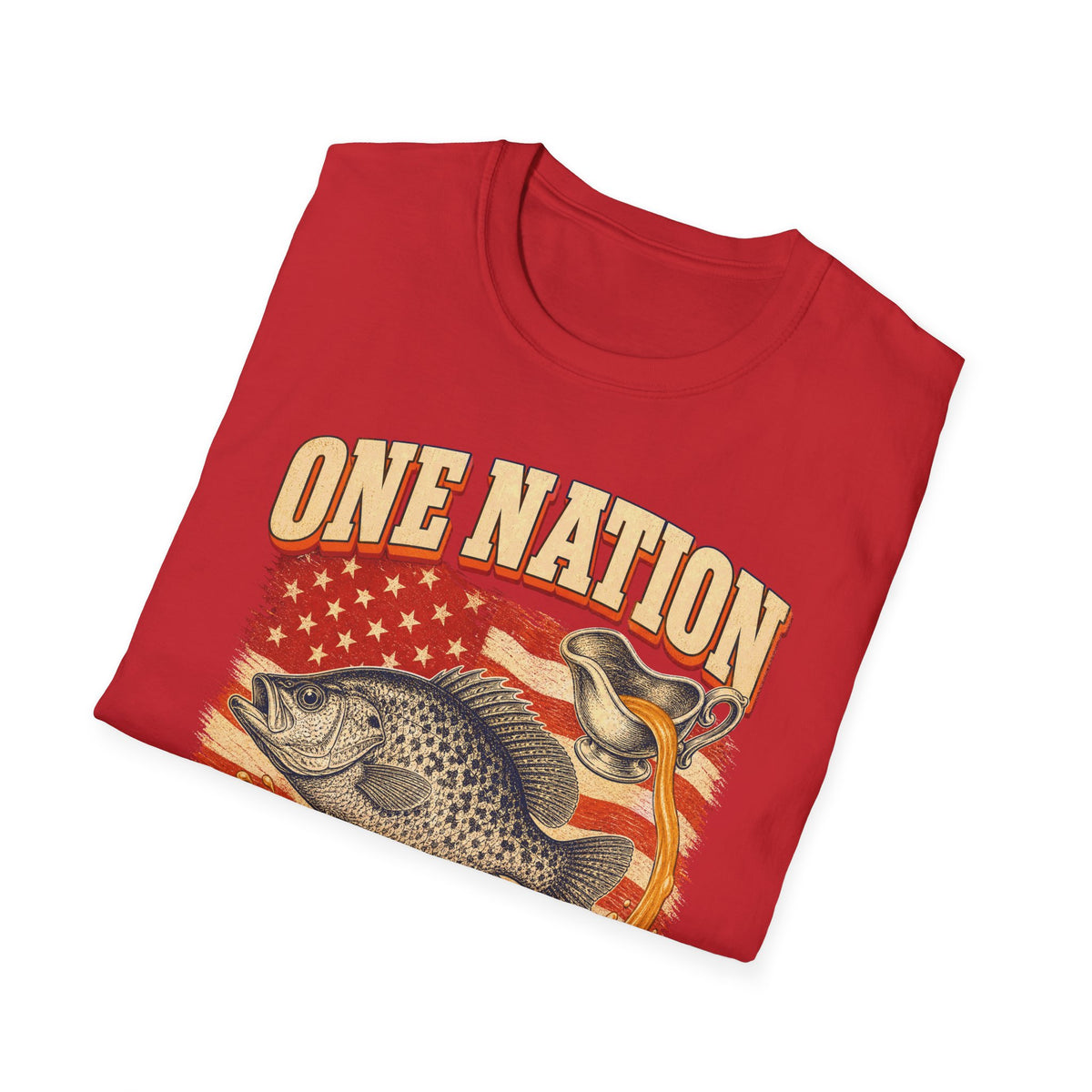 One Nation Under Gravy Funny Fish Thanksgiving T-Shirt