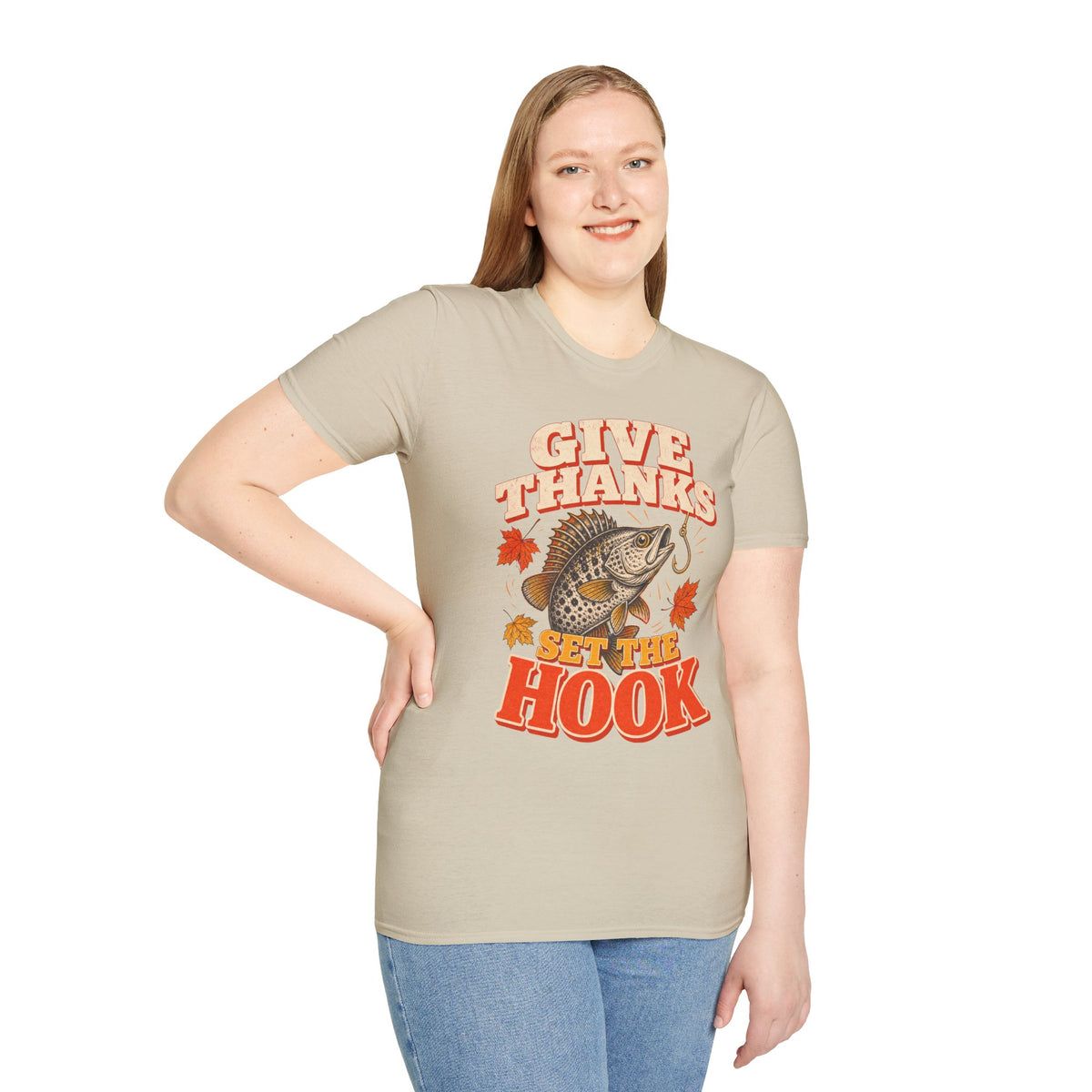 Give Thanks, Set the Hook Thanksgiving Fishing T-Shirt