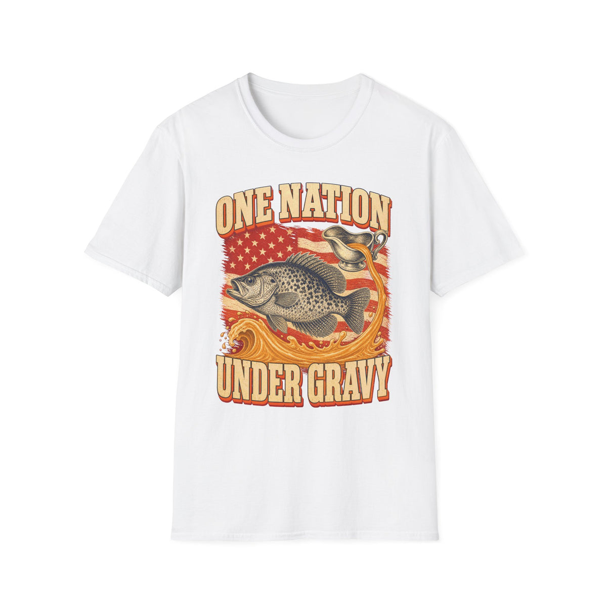 One Nation Under Gravy Funny Fish Thanksgiving T-Shirt
