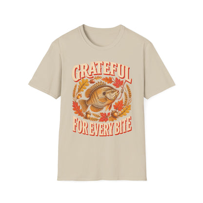 Grateful for Every Bite Fish Thanksgiving T-Shirt