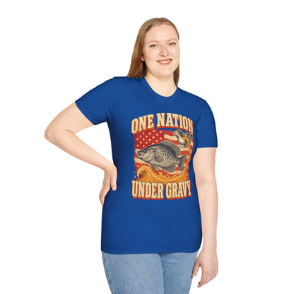 One Nation Under Gravy Funny Fish Thanksgiving T-Shirt