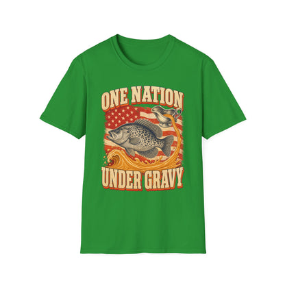 One Nation Under Gravy Funny Fish Thanksgiving T-Shirt