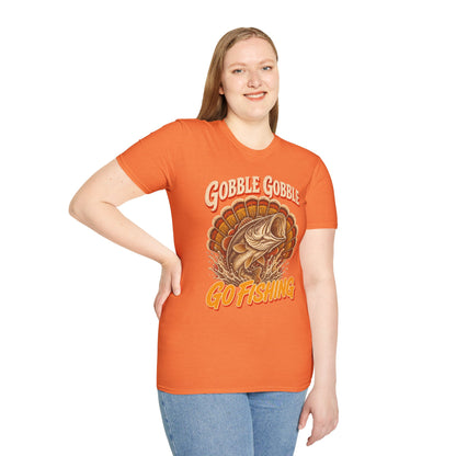 Gobble Gobble Go Fishing Turkey Hunting T-Shirt