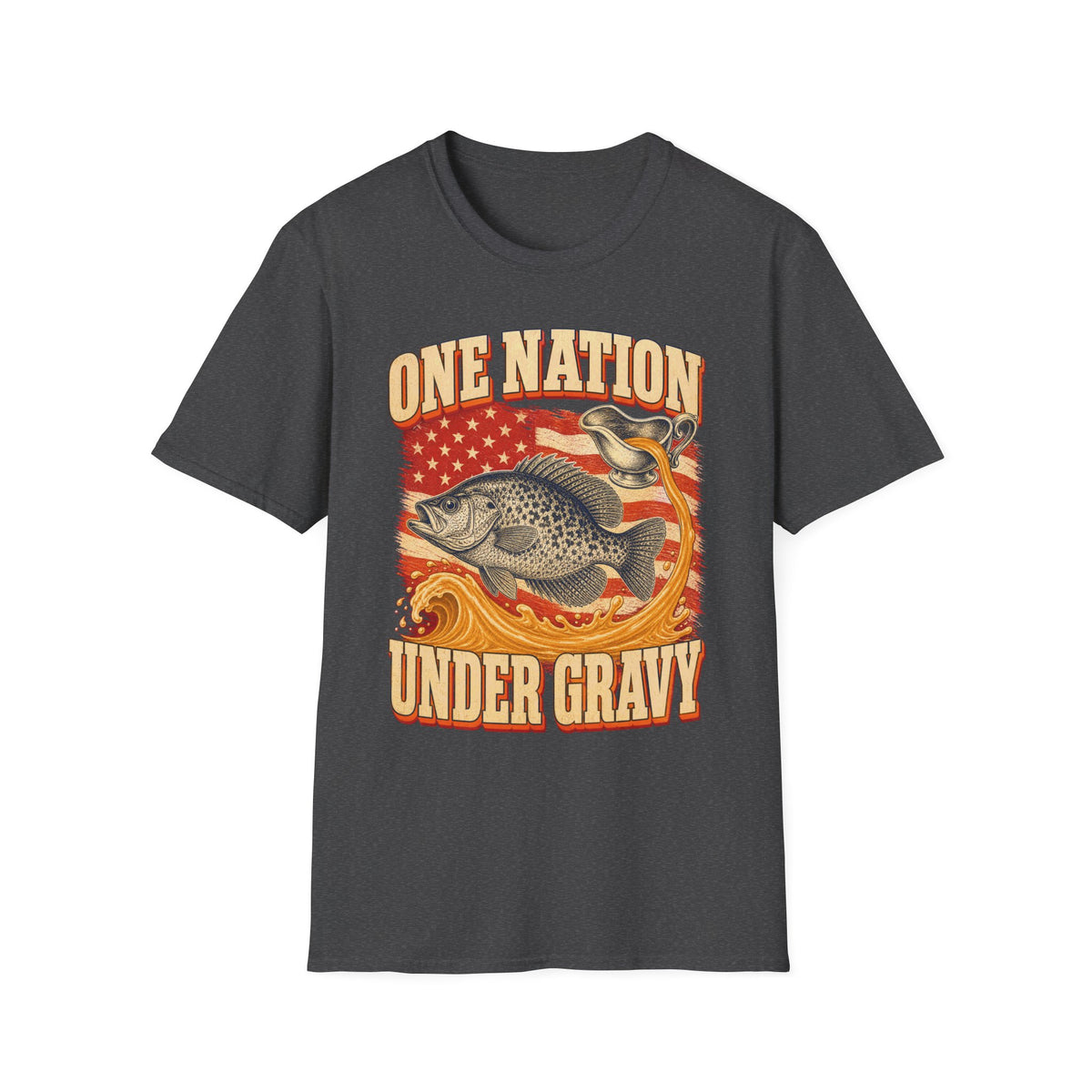 One Nation Under Gravy Funny Fish Thanksgiving T-Shirt