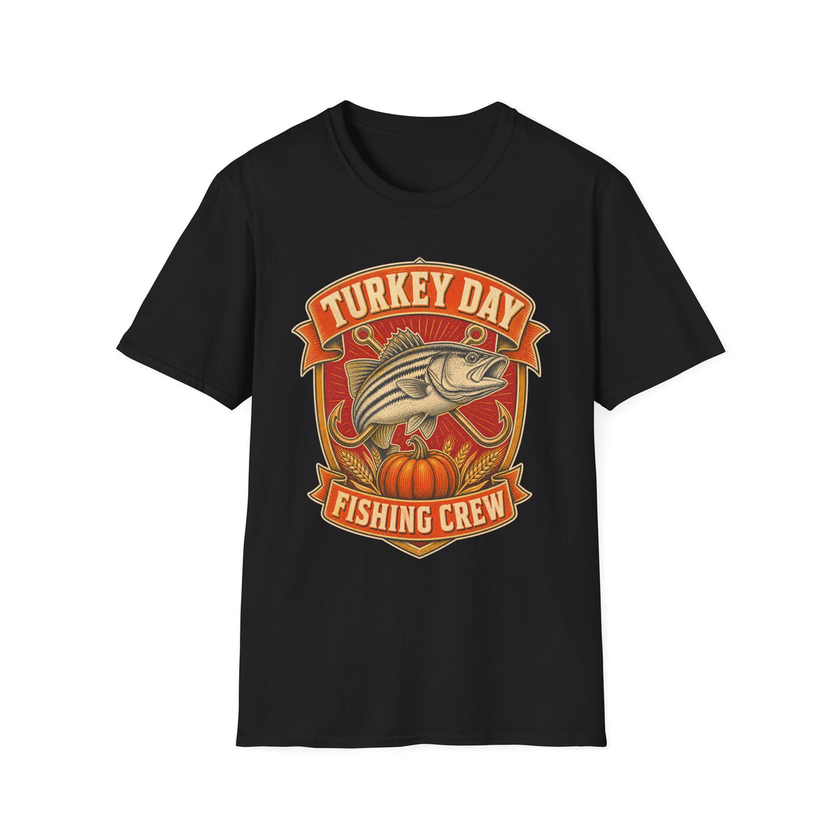 Turkey Day Fishing Crew T-Shirt – Thanksgiving Fishing Shirt