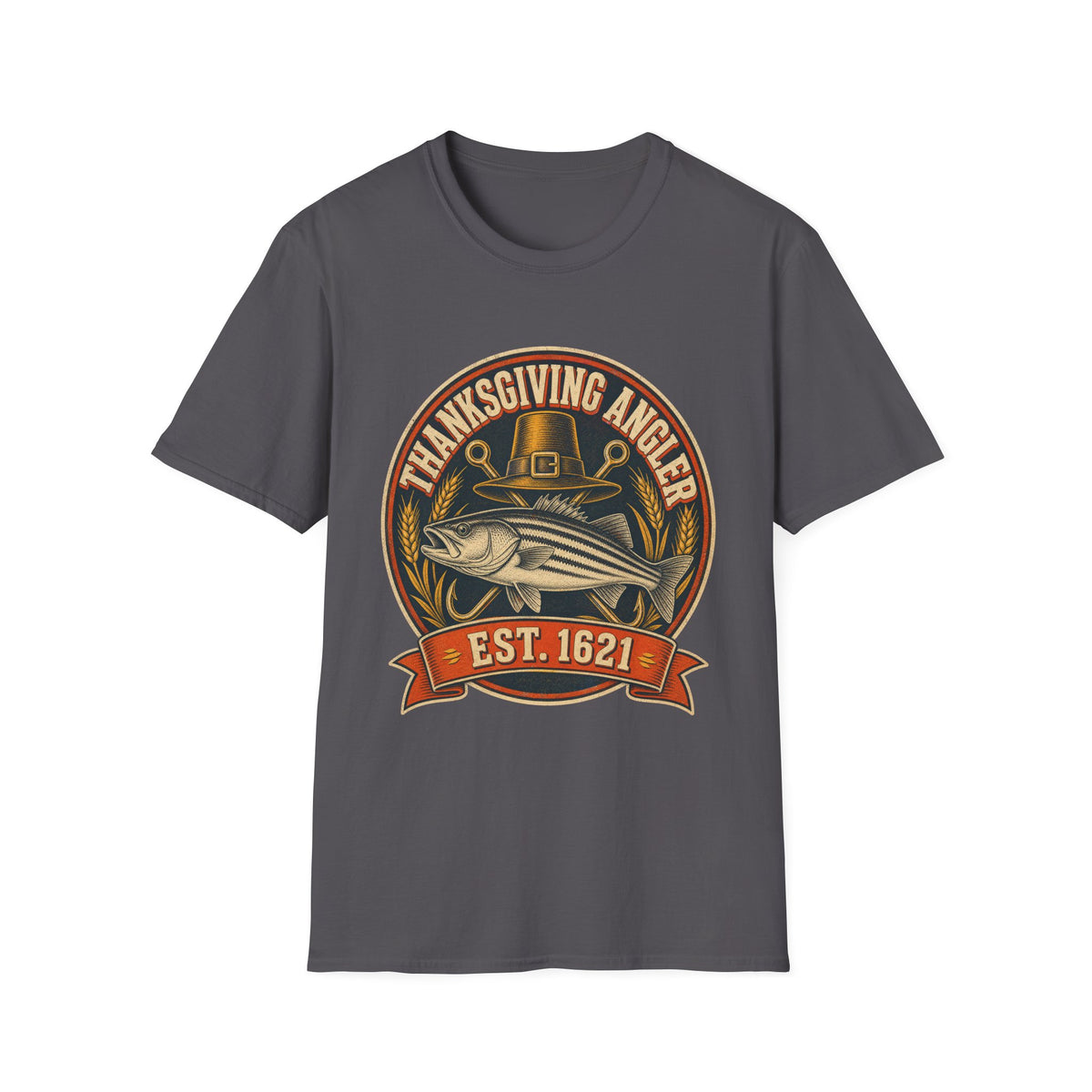 Thanksgiving Angler Est. 1621 Fishing T-Shirt