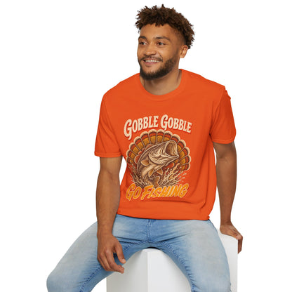 Gobble Gobble Go Fishing Turkey Hunting T-Shirt