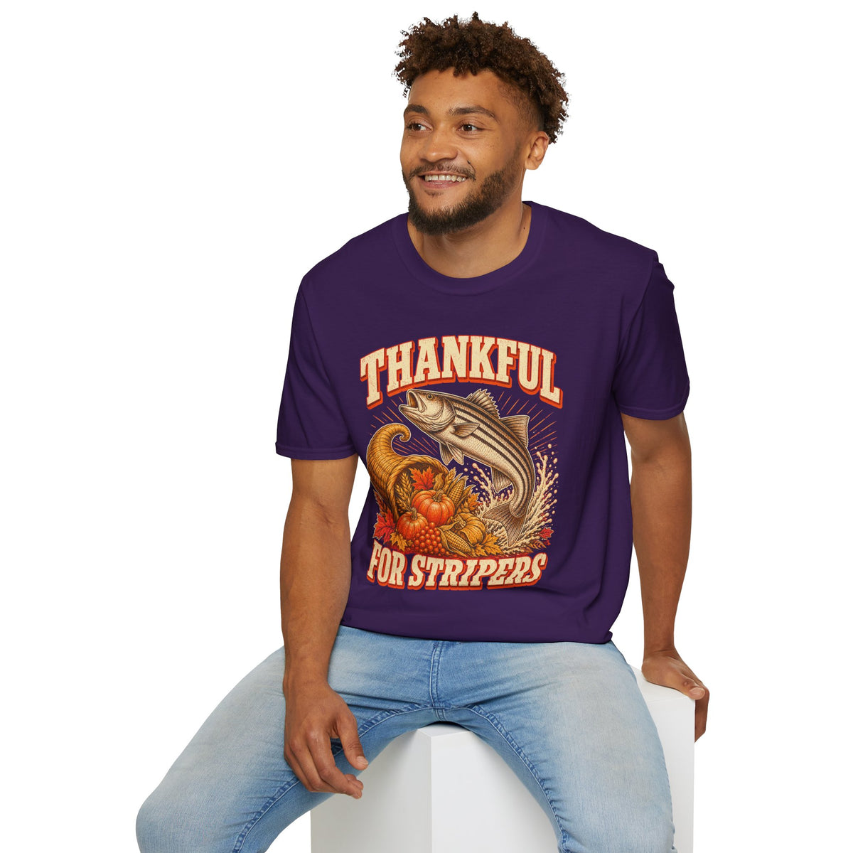 Thankful for Stripers Fishing T-Shirt