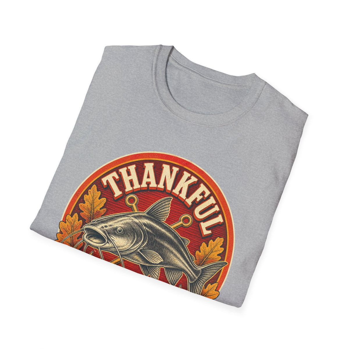 Thankful Grateful & Hooked Fishing T-Shirt