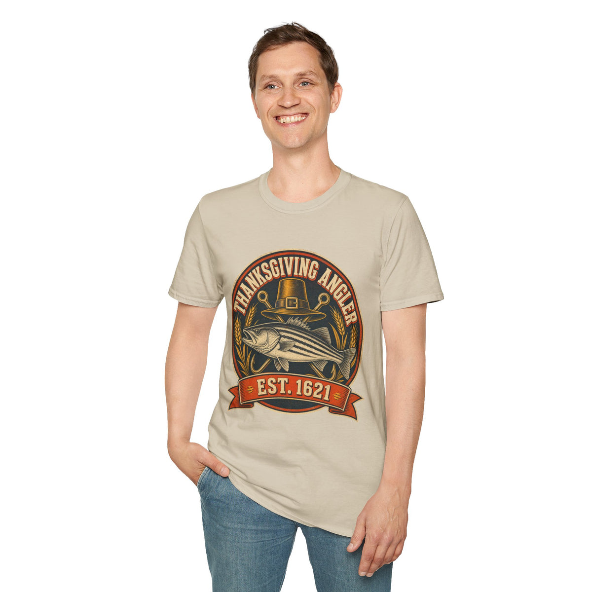 Thanksgiving Angler Est. 1621 Fishing T-Shirt