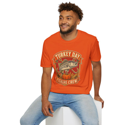 Turkey Day Fishing Crew T-Shirt – Thanksgiving Fishing Shirt