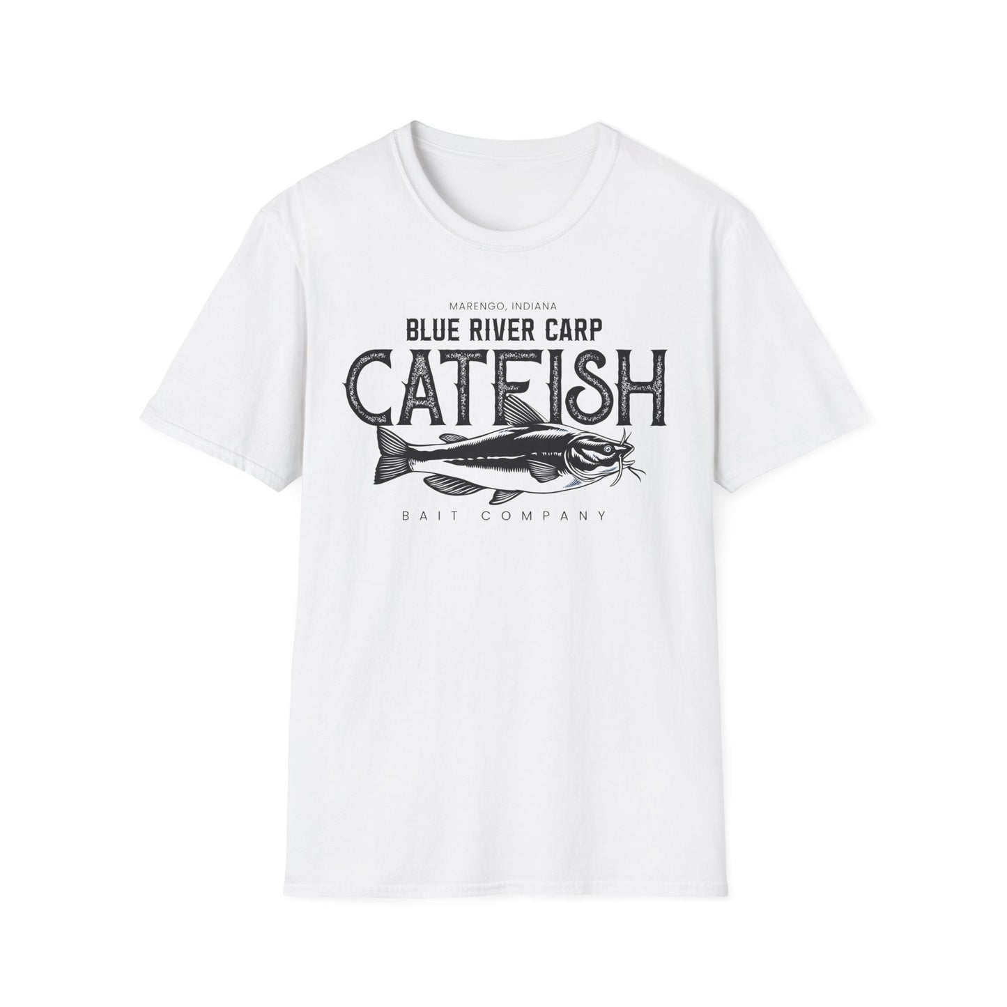 Blue River Carp - Unisex Softstyle T-Shirt (Bk Lettering)