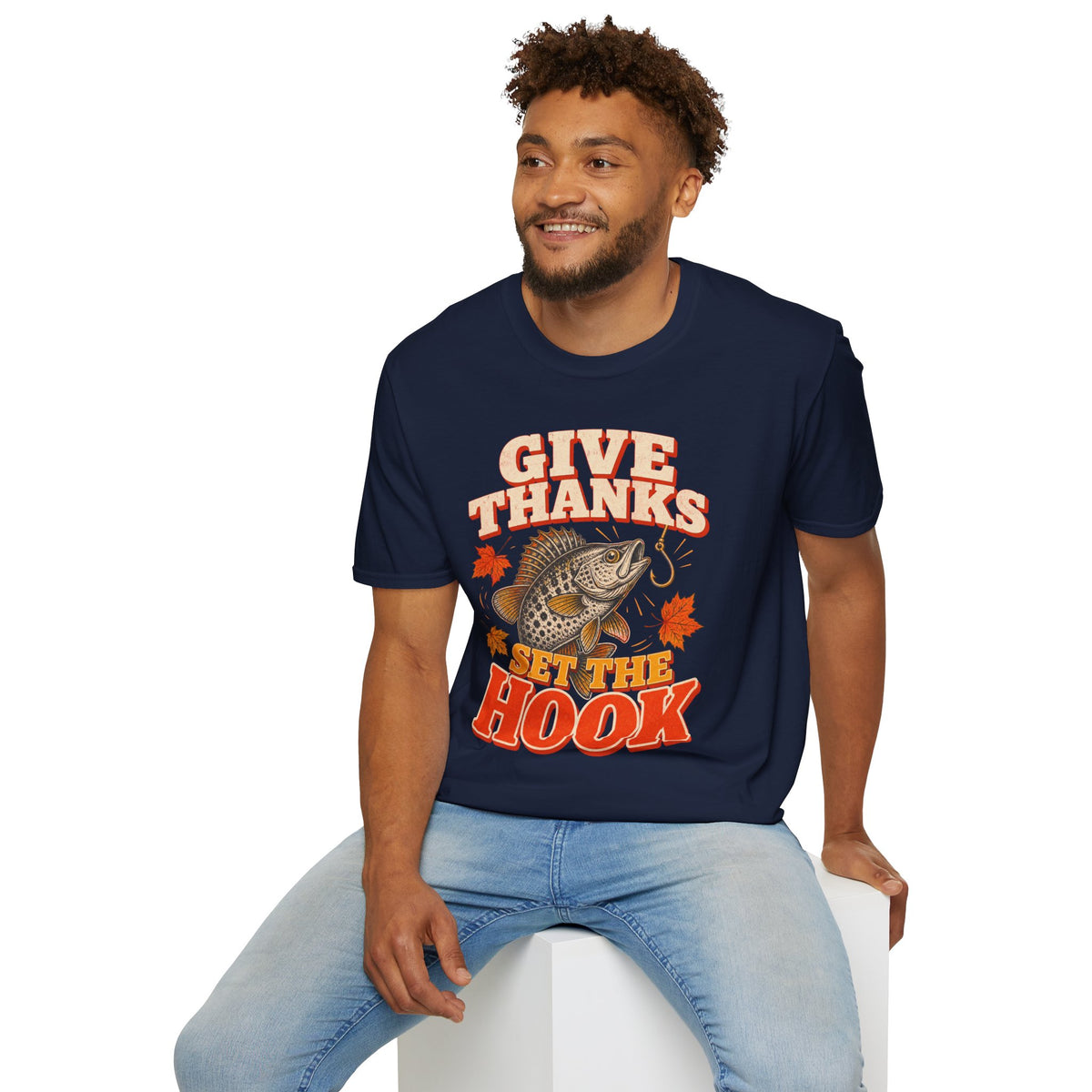 Give Thanks, Set the Hook Thanksgiving Fishing T-Shirt