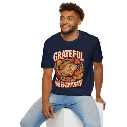Grateful for Every Bite Fish Thanksgiving T-Shirt
