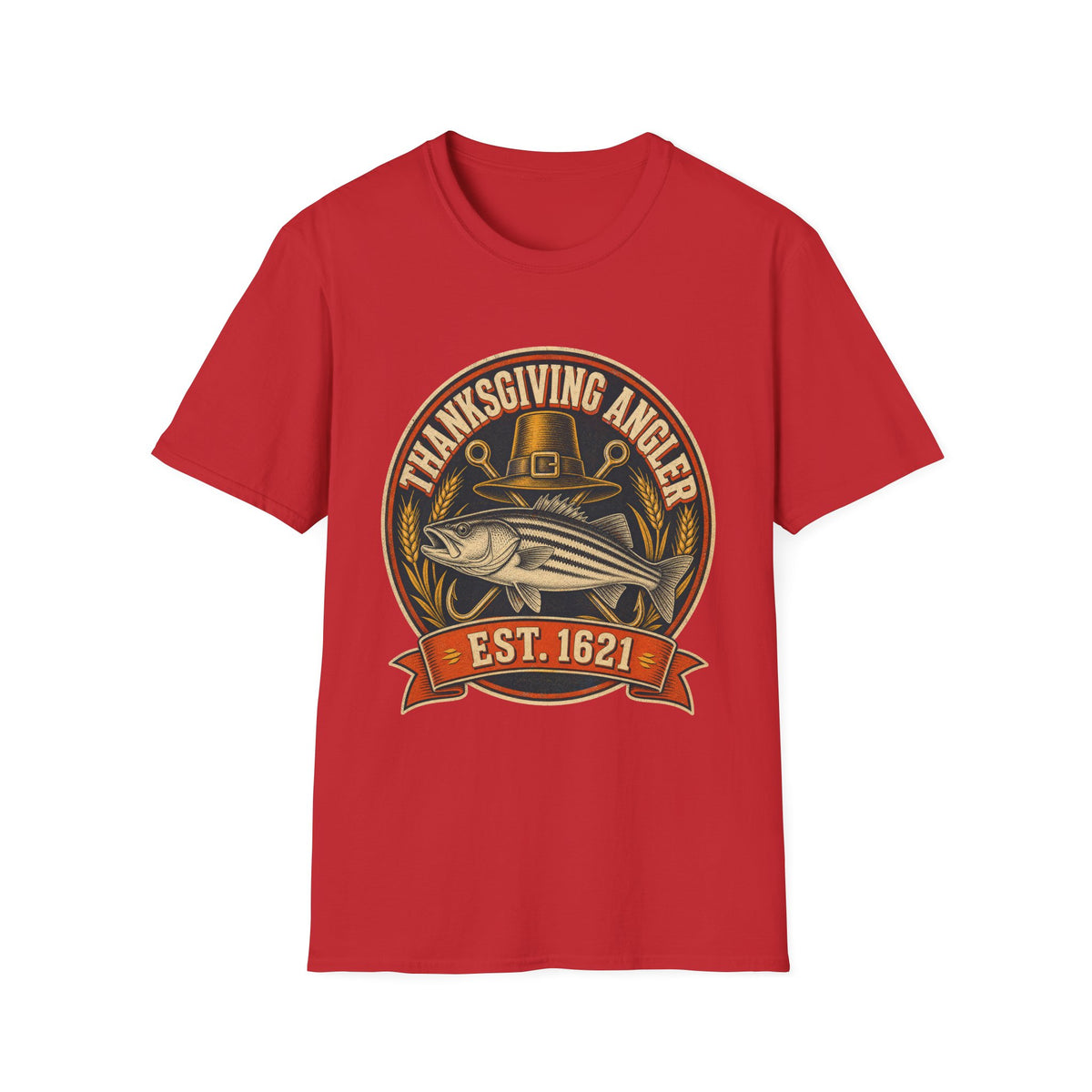 Thanksgiving Angler Est. 1621 Fishing T-Shirt